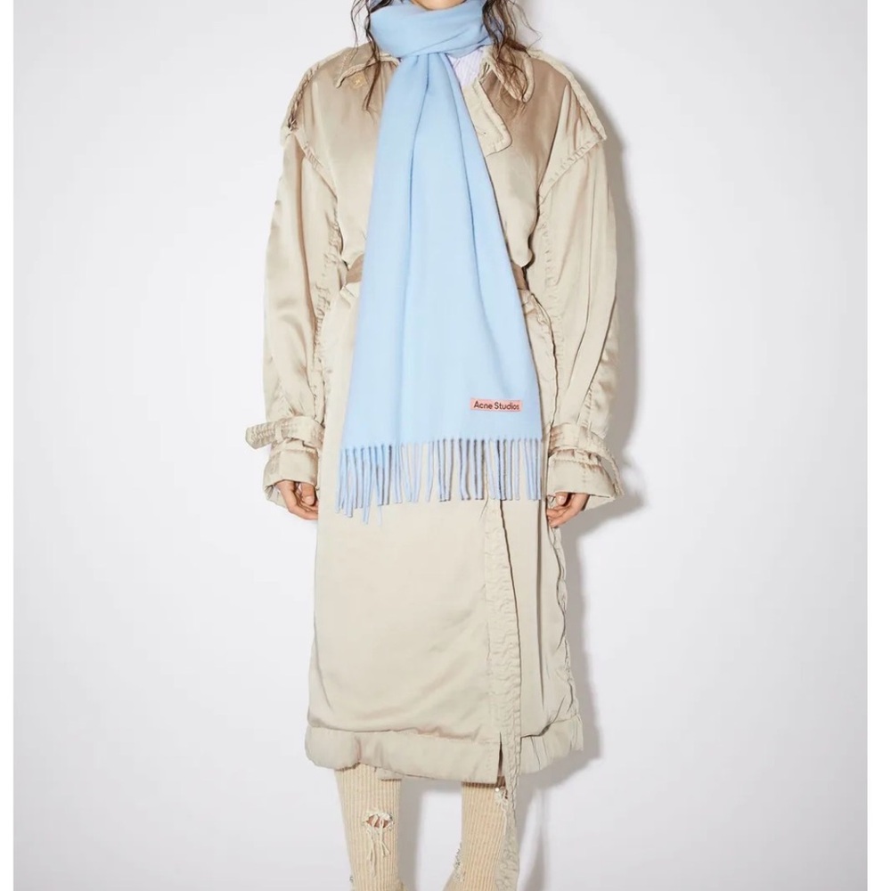Acne Studios Light Blue Fringe Scarf